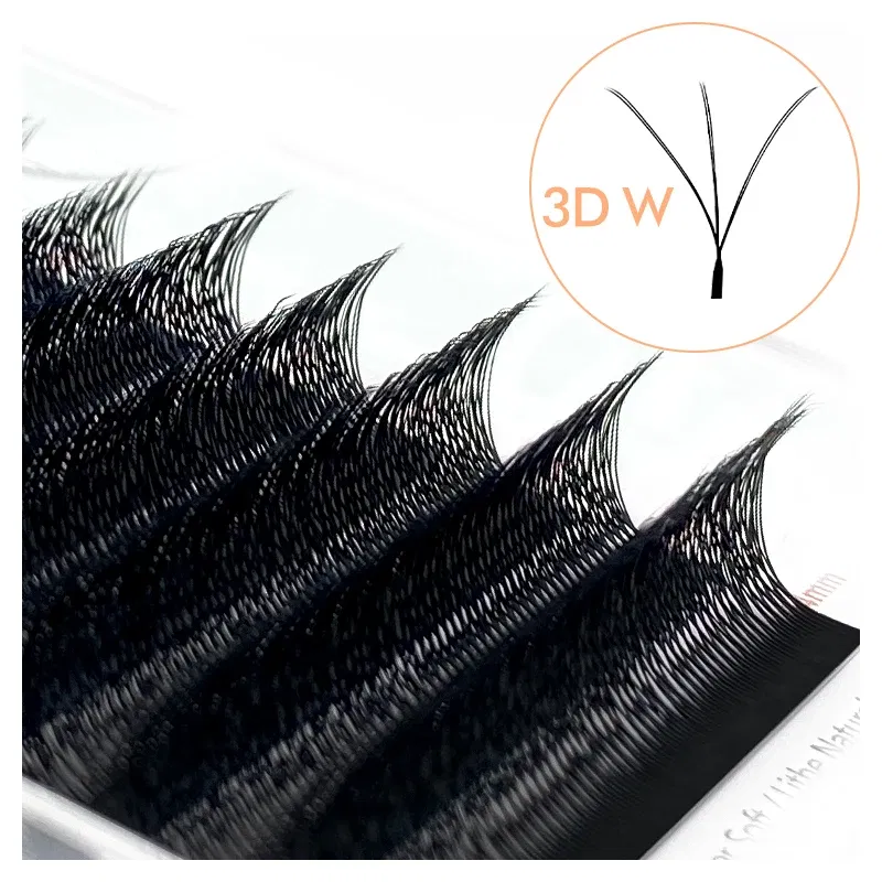 Color: BLACK & RED, Curl: C, Thickness: 0.07mm, Length: 11mm - NATUHANA 3D 4D WW  Shaped Eyelash extensions 0.07mm C D L LU Curl Premade Fans Faux Mink Volume Lashes Korean Make Up Tool