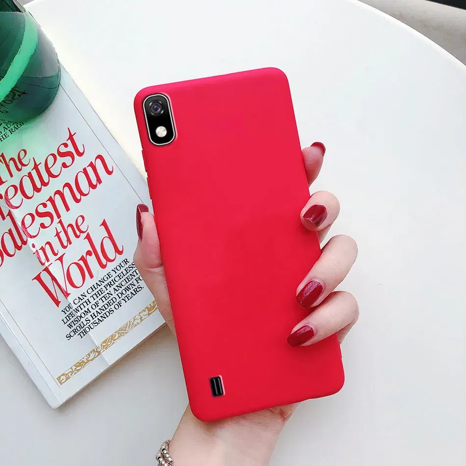 Color: Red, Material: Vinyl - Candy color Phone Case For Samsung galaxy A10 A20 A20E A30 A40 A50 A70 S A01 A11 A21 A31 A41 A51 A71 4G Silicone TPU Back Cover