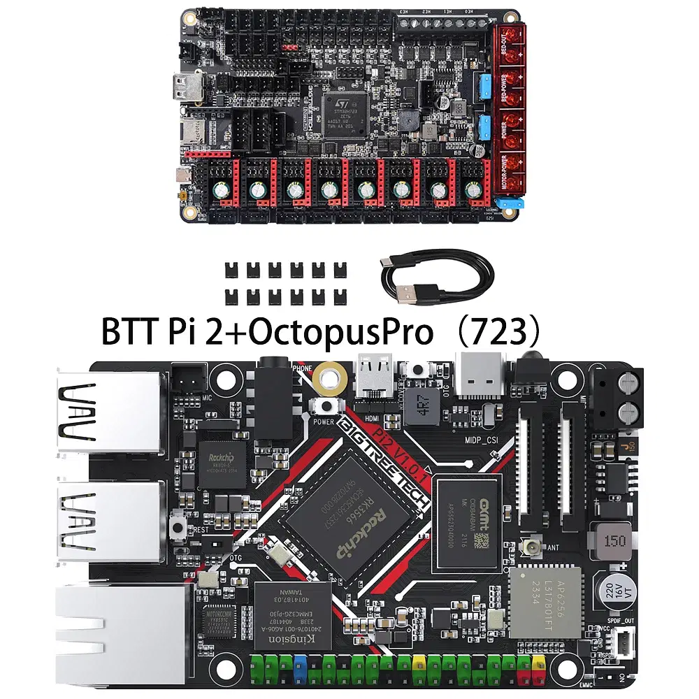 Color: Orange - BIGTREETECH BTT Pi 2 CB2 Control Board RK3566 2GB LPDDR4 32GB eMMC CSI DSI Interface For Klipper VS Raspberry PI Octopus Pro