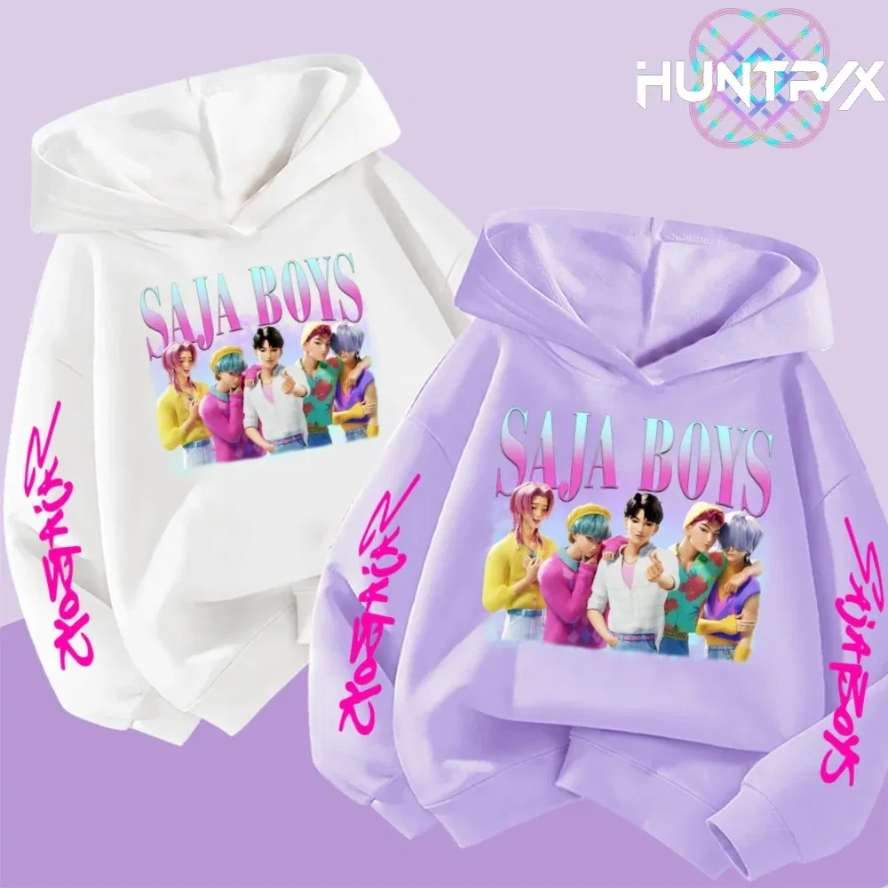 Color: black, Kid Size: 5 - k-pop sajaboys Christmas Kpop Witch Hunt Group Autumn/Winter Cartoon Hoodie Set for Boys, Girls & Kids ?»? - Image 2