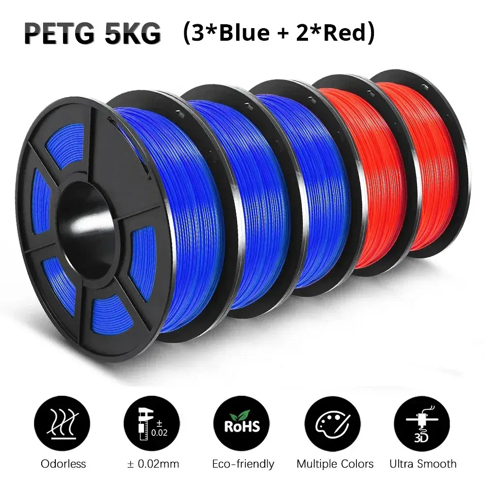 Color: Glowing Orange, Ships From: CHINA - Top 3D Filament PETG/EASY ABS/TPU/ASA Filamnet 1.75mm 5Roll 1KG(TPU 0.5KG/Roll) 3D Printer Filament for 3D Printer