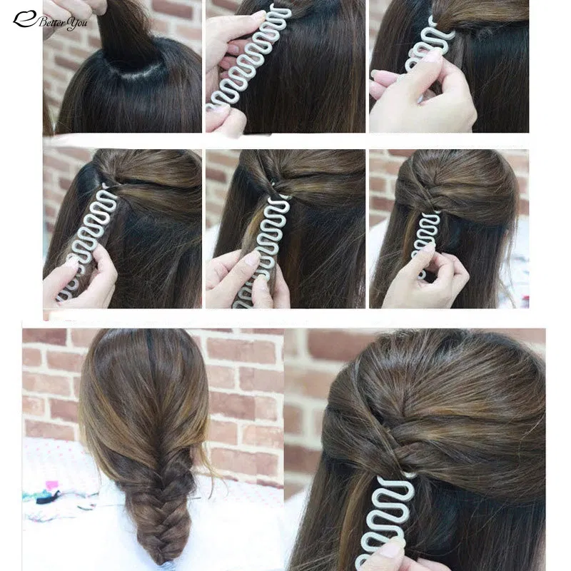 Color: Yellow - 8 Colors Lady French Hair Braiding Tool Hair Twist Braider Easy to Use DIY Accessories Fashion Salon Women Braider Maker Tool