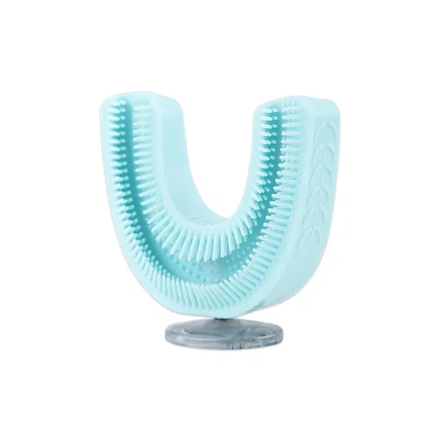 Color: Gold - Kids U-shaped Sonic Electric Toothbrush Children Silicon Toothbrush 360 Degrees Smart Tooth Brush Teeth Whitening for Waterproof