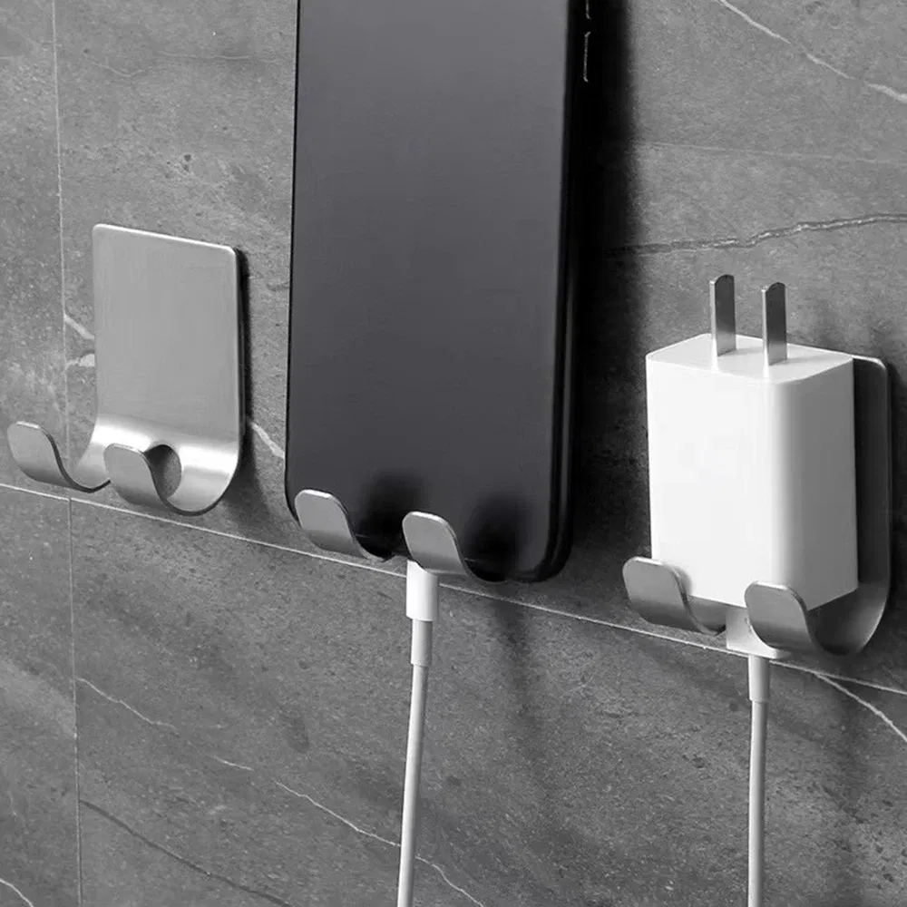 Color: DARK GRAY - Punch-free Razor Holder, Storage Hook, Space Aluminum Multi-purpose Bathroom Accessories - Image 4