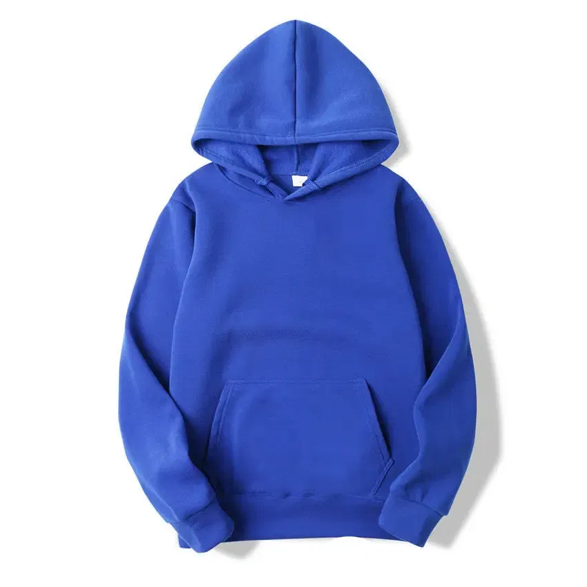 Color: Blue, Size: XXL - Blank Fleece Fashion Hoodies Men Pull Over Wholesale Hooded Sweatshirt Unisex Cheap Solid Hoodie In Bulk Sudaderas Con Capucha