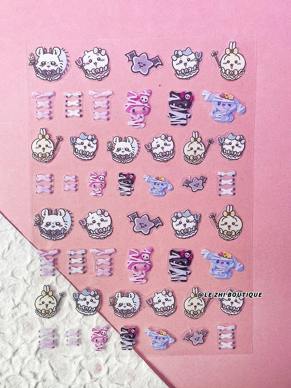 Color: Antique Brass - New Cartoon Hello Kitty Stickers Nail Art Supplies Decoration Kuromi Cinnamoroll 3D Stickers Nail Decals Press On Nails Stickers