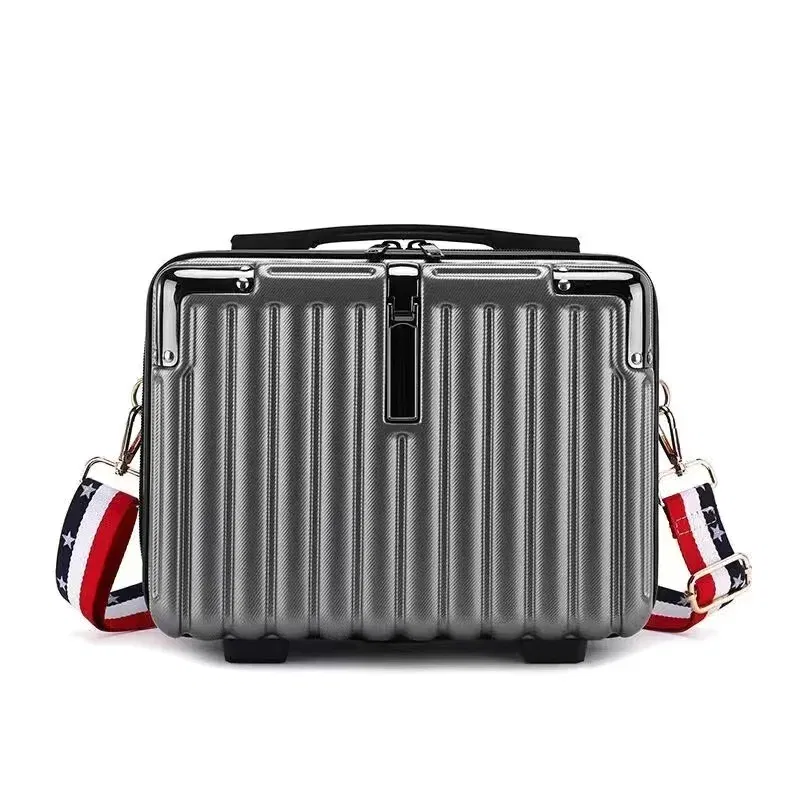 Color: Orange - Mini Luggage Travel Bag Handbag Shoulder Bag Fashion Makeup Case 14 Inch Backpack Multifunctional Portable PC Bags Hand Bags