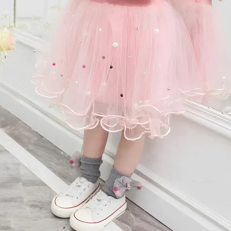 Color: Pink, Kid Size: 4T - 2pcs Lilo Stitch Summer Girls Outfits Cartoon T-shirt and Tutu Skirt Princess Clothes Suit Children Birthday Clothing Sets - Image 5