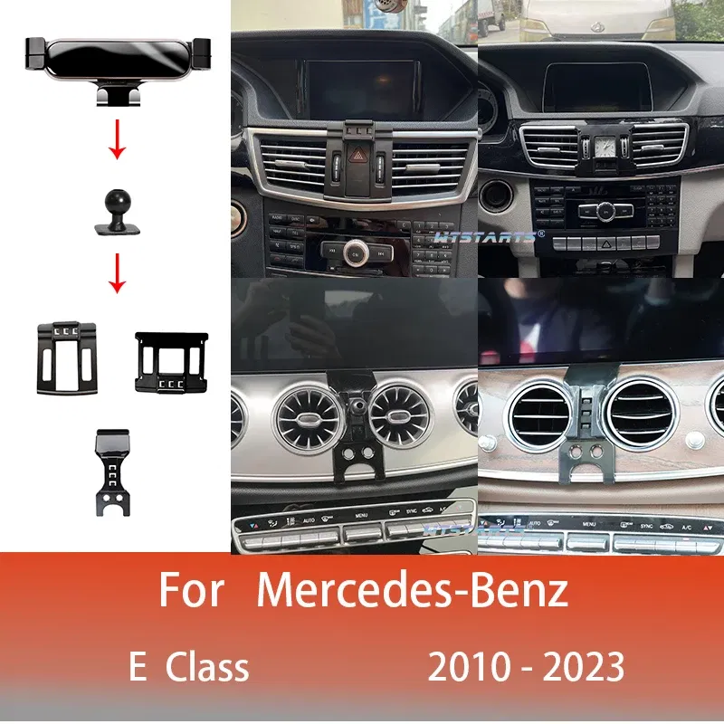 Color Name: green - Car Phone Holder Mobile Mount Stand For Mercedes Benz W212 W213 E Class 2010-2022 Adjustable GPS Special Navigation Bracket