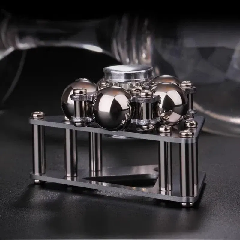 Color: Silver - Fingertip Gyroscopic Wheel Creative Metal Ornaments Adult Decompression Venting Device Advanced Mechanical Desktop Pendant Toys - Image 3