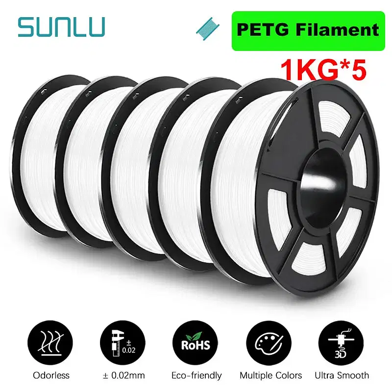 Color: VIOLET-PINK, Ships From: CHINA - Top 5KG 3D PLA/PETG/PLA PLUS/Clear Filament 1.75mm 5Roll 1KG 3D Printer Neatly Wound 3D Filament for 3D Printer& 3D Pen