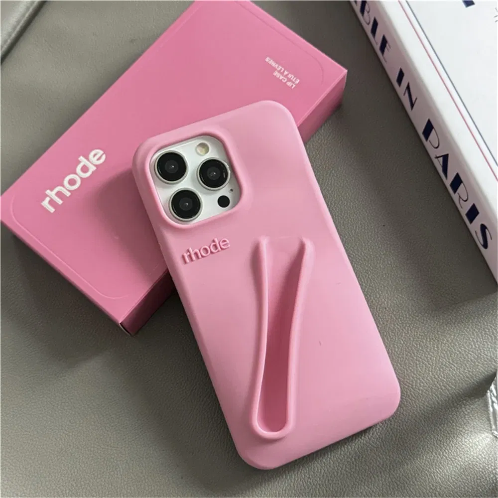 Color: Clear, Compatible-Phone Models: For iPhone 15 Pro - New Rhode Lipstick Soft Silicone Phone Case for iPhone 16 15 14 13 12 11 Pro Max Plus Portable Lip Gloss Holder Cover with Box