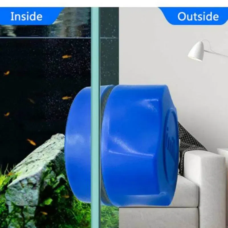Color: Green - Aquarium Cleaning Magnet Fish Tank Clean Glass Scrubber Tool Double-Sided Algae Moss Removal Suspension Scraper - Image 2