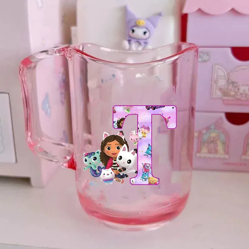 Color: Multicolor, Size: Other - Gabby Dollhouse Letter A-Z Print Water Cup ABS Tooth Brushing Cups Anime Kawaii Cat Kids Toothglass Cups Kids Birthday Gift - Image 7