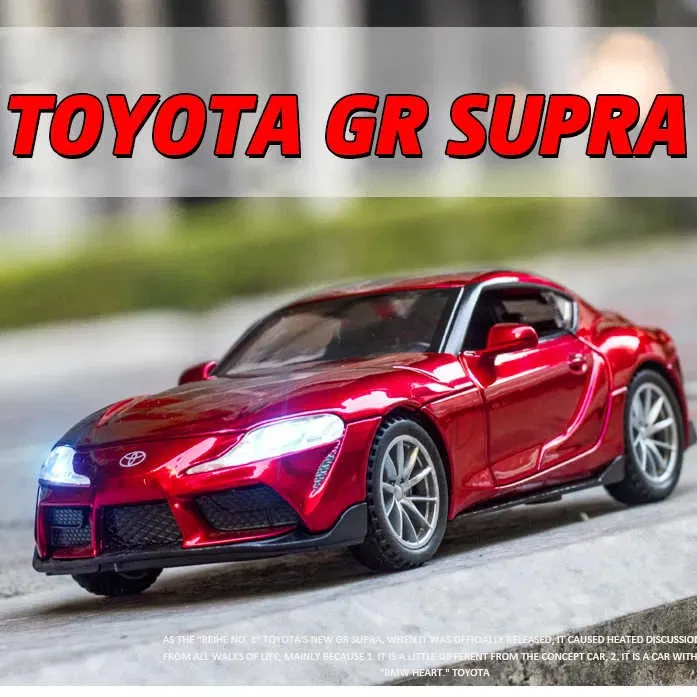 Color: black - 1:32 Toyota GR SUPRA Diecast Alloy Car Model High Simulation Metal Toy With Sound Light Pull Back For Kid Children Collection - Image 2