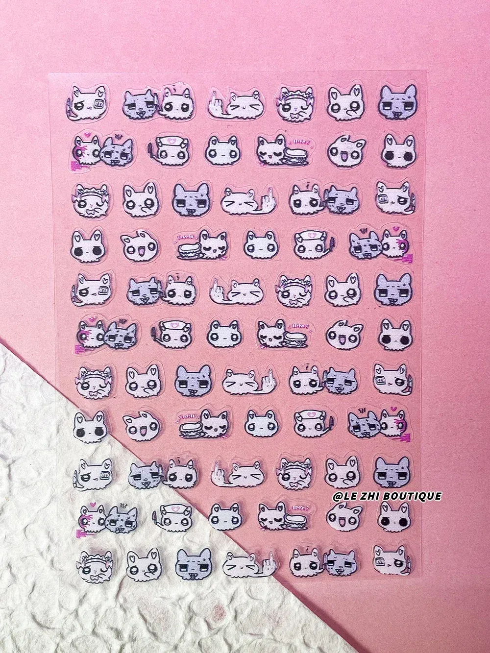 Color: green - New Cartoon Hello Kitty Stickers Nail Art Supplies Decoration Kuromi Cinnamoroll 3D Stickers Nail Decals Press On Nails Stickers