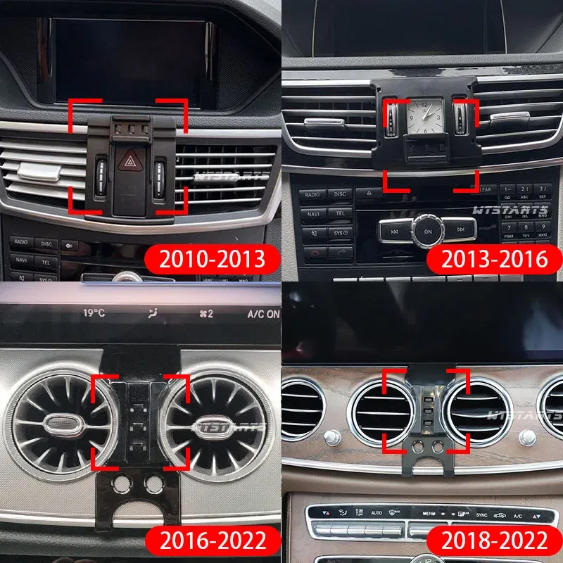 Color Name: green - Car Phone Holder Mobile Mount Stand For Mercedes Benz W212 W213 E Class 2010-2022 Adjustable GPS Special Navigation Bracket