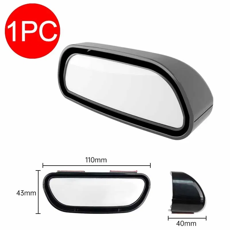 Color: Silver - Car Mirror 360 Degree Adjustable Wide Angle Side Rear Mirrors Blind Spot Convex Mirrors for Parking Auxiliary Rear View Mirror