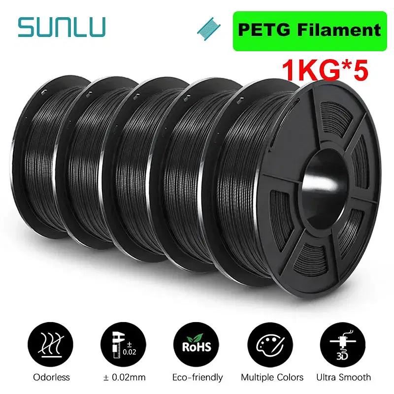 Color: YELLOW-GREEN, Ships From: CHINA - Top 5KG 3D PLA/PETG/PLA PLUS/Clear Filament 1.75mm 5Roll 1KG 3D Printer Neatly Wound 3D Filament for 3D Printer& 3D Pen