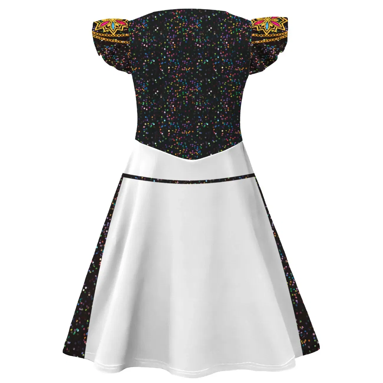 Color: black, Kid Size: 10 - K-Pop Rumi Cosplay Costume Hunters 3D Printed Pattern Flying Sleeve Dress For Girls Halloween Role-Play Carnival Party Outfits - Image 3