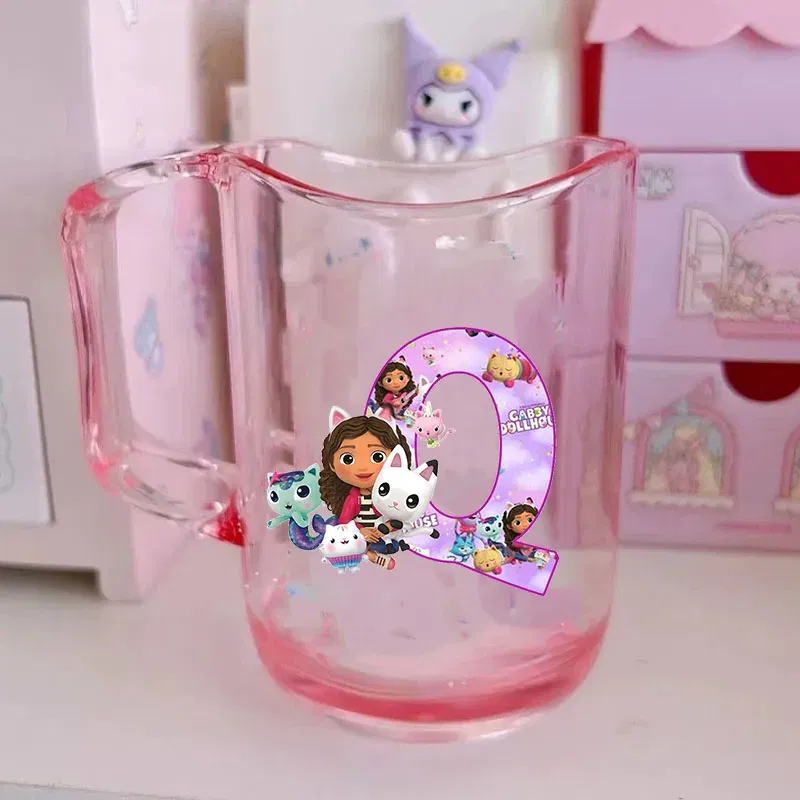 Color: Multicolor, Size: Other - Gabby Dollhouse Letter A-Z Print Water Cup ABS Tooth Brushing Cups Anime Kawaii Cat Kids Toothglass Cups Kids Birthday Gift - Image 4