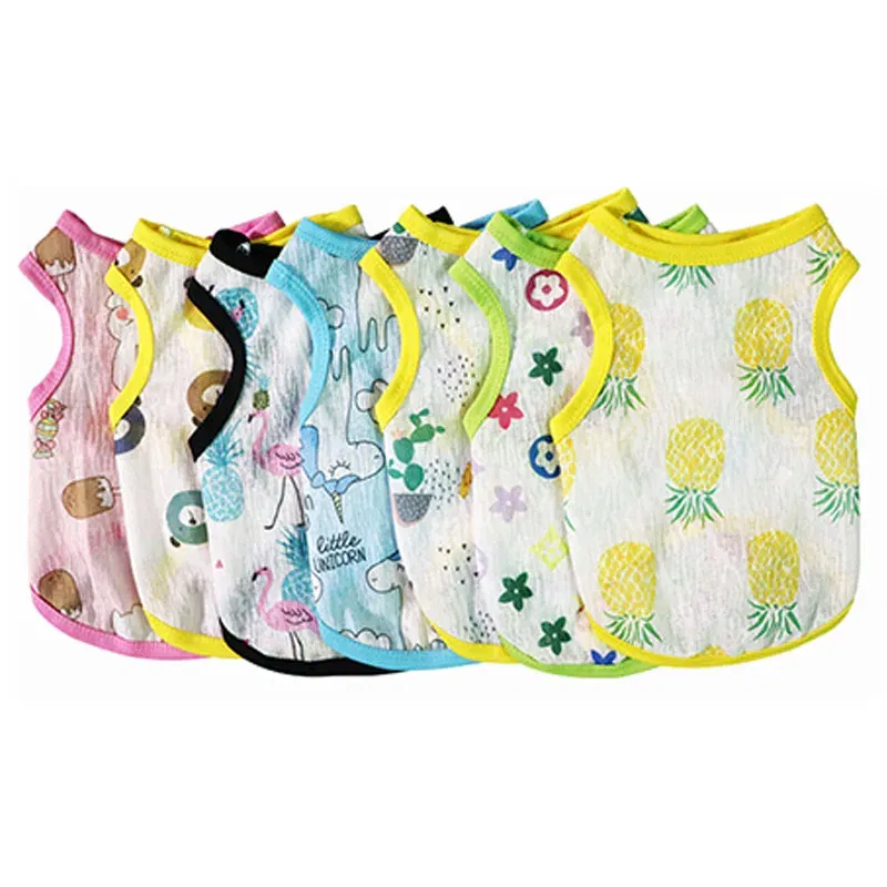 Color: WHITE, Size: XL - Summer Dog Vest Ultra Thin Breathable Mesh Cloth Pet T-shirt for Small Dogs Cute Cartoon Print Puppy Cat Cheap Clothes Costumes - Image 3