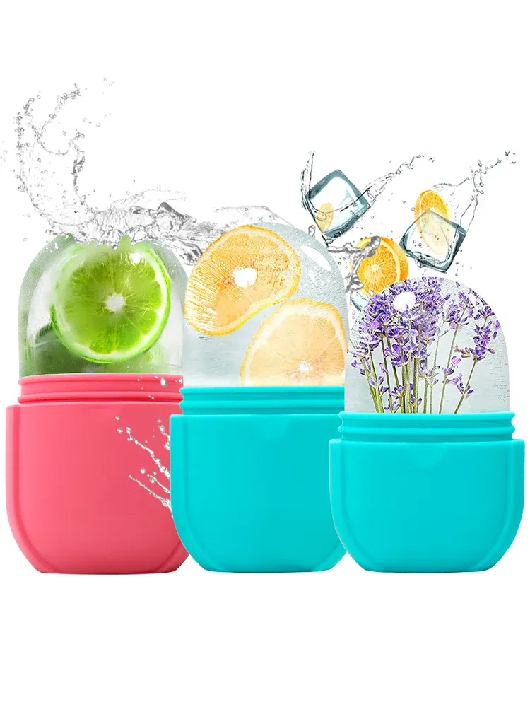 Color: Blue - Silicone Ice Cube Trays Beauty Lifting Ice Ball Face Massager Contouring Eye Roller Facial Treatment Reduce Acne Skin Care Tool