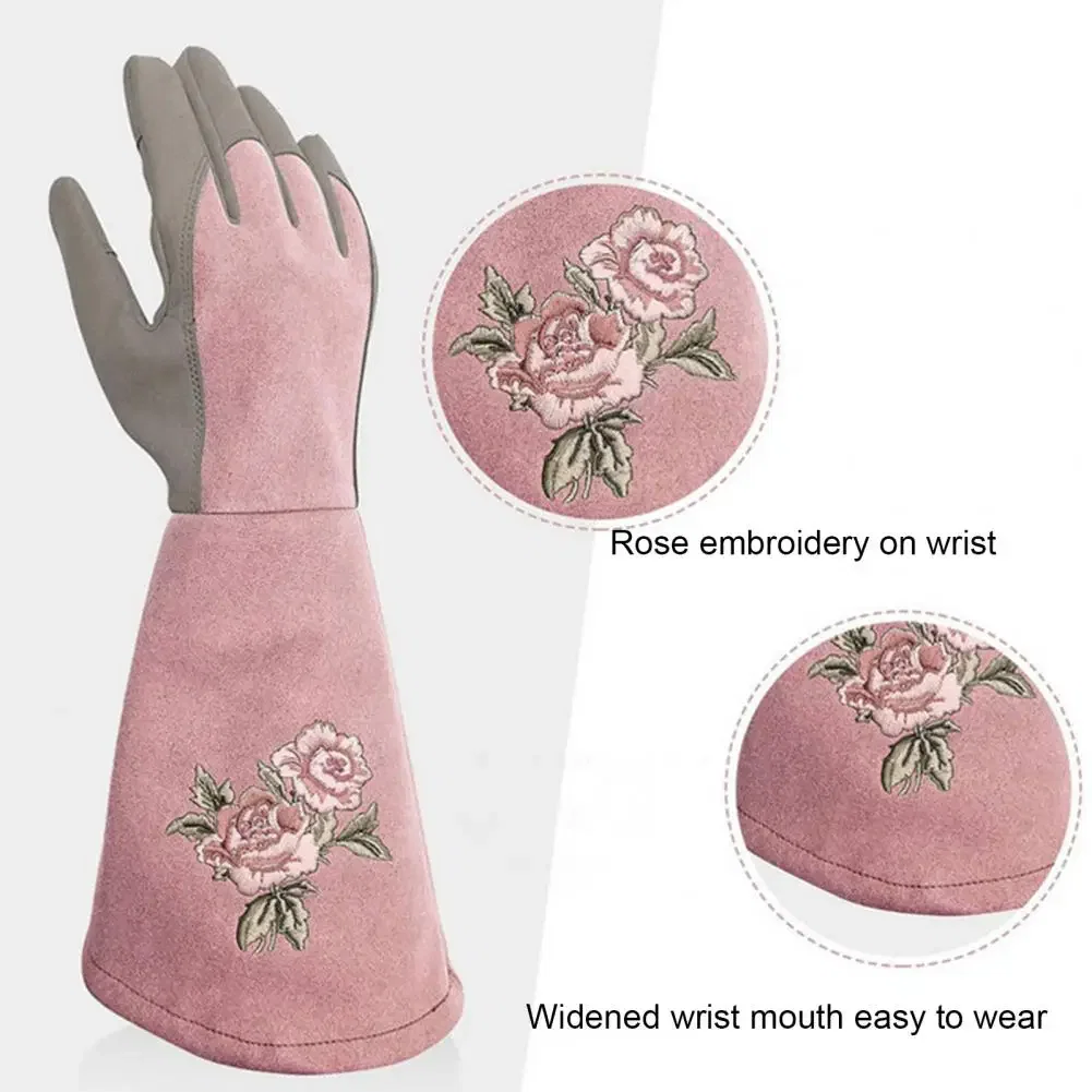 Color: WHITE, Size: L - Pruning Garden Gloves Anti-scratch Faux Leather Protective Gloves Reusable Fruit Picking Shrub Pruning Trimming Hand Protector - Image 4