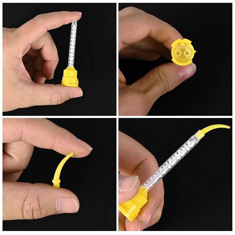 Color: Brown - Denspay 50Pc Dental Silicone Rubber Conveying Mixing Head Disposable Impression Materials Mixing Tube Dentistry Materials - Image 3