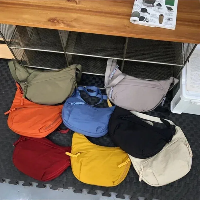 Color: GRAY - Trendy Women's Soft Cloth Shoulder Bag Solid Color Student Casual Style Big Handbags Crossbody Bags for Women Shoulder Hobos Bag - Image 4