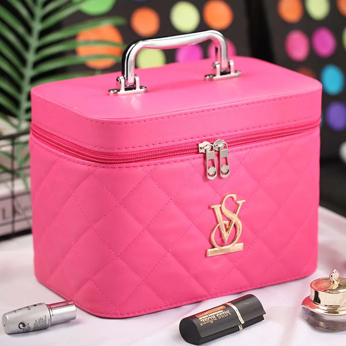 Color: Lavender, Size: S - LOGO makeup bag large capacity portable simple skin care products storage box small travel makeup box portable Wholesale set