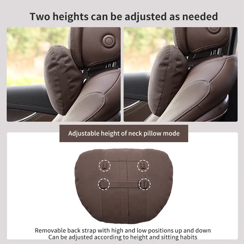 Color: WHITE - Top Quality Car Headrest Neck Support Seat Soft Neck Pillow Breathable For Maybach S Class Design Universal Protector Neck - Image 5