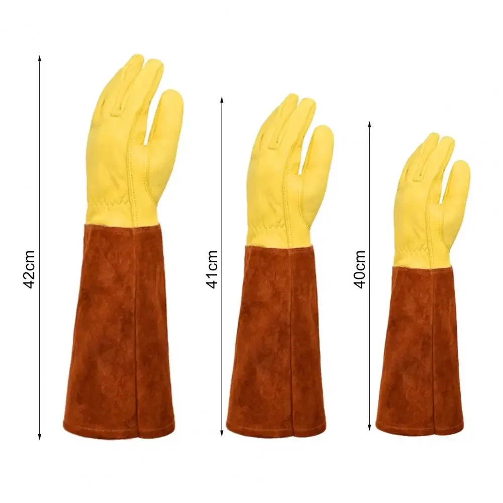 Color: WHITE, Size: L - Pruning Garden Gloves Anti-scratch Faux Leather Protective Gloves Reusable Fruit Picking Shrub Pruning Trimming Hand Protector - Image 6