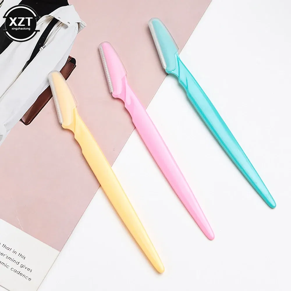 Color: Yellow - 1Pcs Eyebrow Trimmer Eyebrow Razor Shaver Blade Eye Brow Shaper Face Razor Facial Hair Remover For Women Makeup Tools