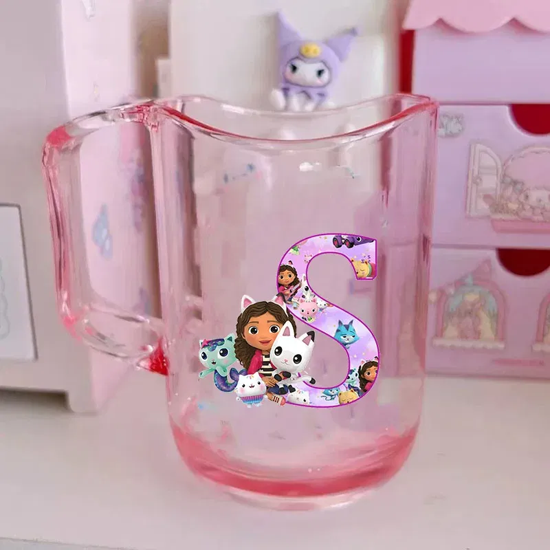 Color: Multicolor, Size: Other - Gabby Dollhouse Letter A-Z Print Water Cup ABS Tooth Brushing Cups Anime Kawaii Cat Kids Toothglass Cups Kids Birthday Gift - Image 6