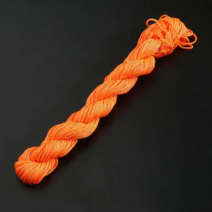 Color: Light Grey - 24m Polyester Braided Jade Thread For DIY Handmade Necklace Bracelet Trinket Pendant Braided Accessories Jewelry Making Finding