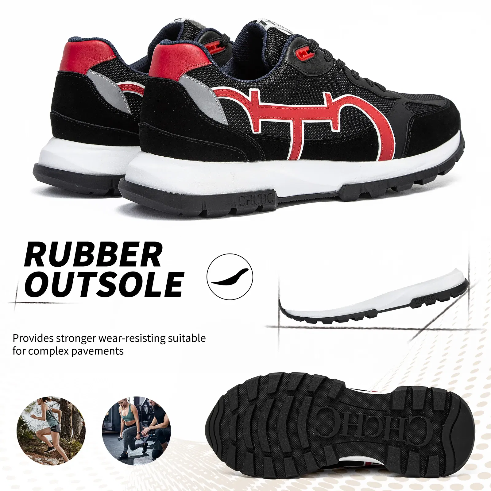 Color: black, Shoe Size: 7 - CHCH Men's Tennis Shoes Black Cow Leather Material Stitching Design Men's Shoes Sports Shoes