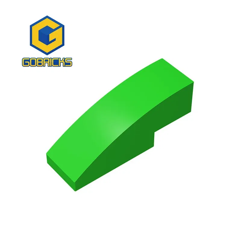 Color: DEEP BLUE - Gobricks 10PCS Assembles 50950 3x1 curved oblique brick Building Blocks Bricks Bulk Model City Classic Toy Boys Girls Kids Gift - Image 2