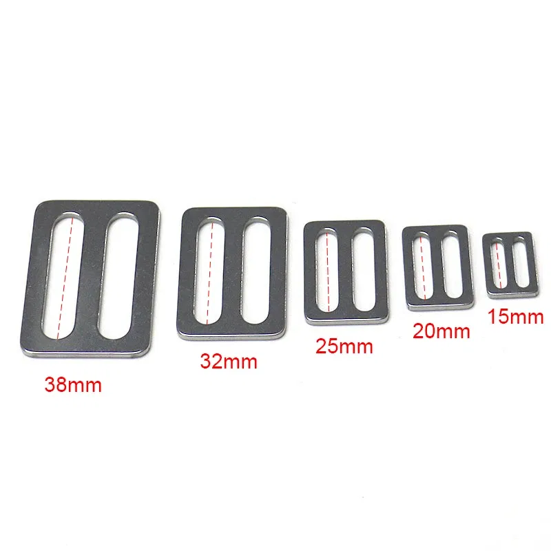 Size: 7mm - Stainless Steel Tri-Glide Strap Adjuster Full Slider Square Buclke for Leather Craft Bag Shoulder Strap Belt Webbing - Image 2