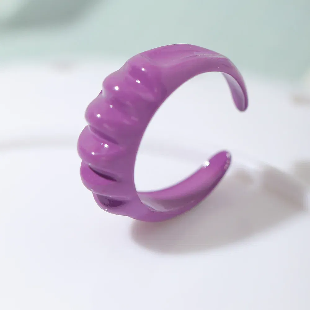 Main Stone Color: Gold - New Creative Design Five-Pointed Star Simple Geometry Color Wide Ring For Woman Simple Personality Trend Temperament Rings