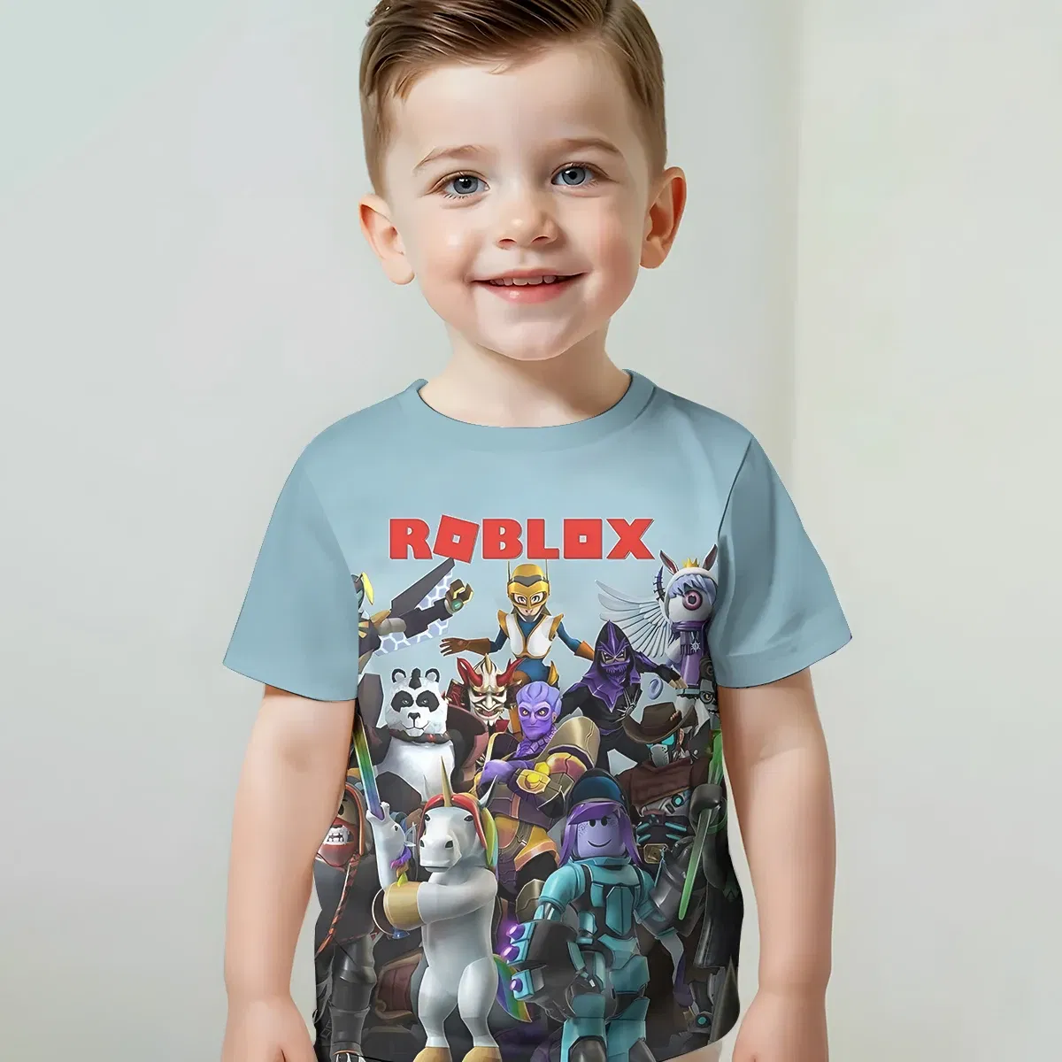 Color: Dark Grey, Kid Size: 2T - Print Baby Clothing 5 to 14 Years Male Outdoor Clothes for -HOT 3D GAME Children Boy Girl Child T-Shirt Top Shirts-R-R-ROBLOXES- - Image 3