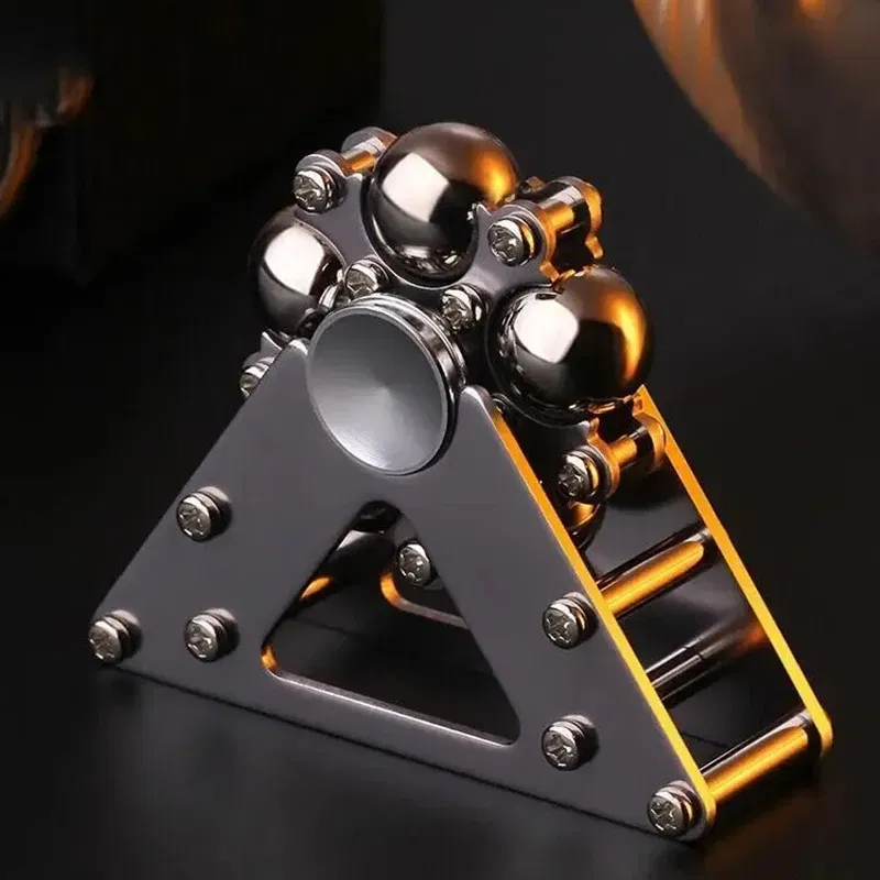 Color: Silver - Fingertip Gyroscopic Wheel Creative Metal Ornaments Adult Decompression Venting Device Advanced Mechanical Desktop Pendant Toys - Image 2