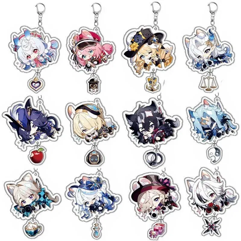 Color: Gold, Size: 6 cm - Game The Doctor Freminet Furina Cosplay COSTUME Acrylic Key Chain Keychain Pendant Prop Accessories Xmas Gift 2