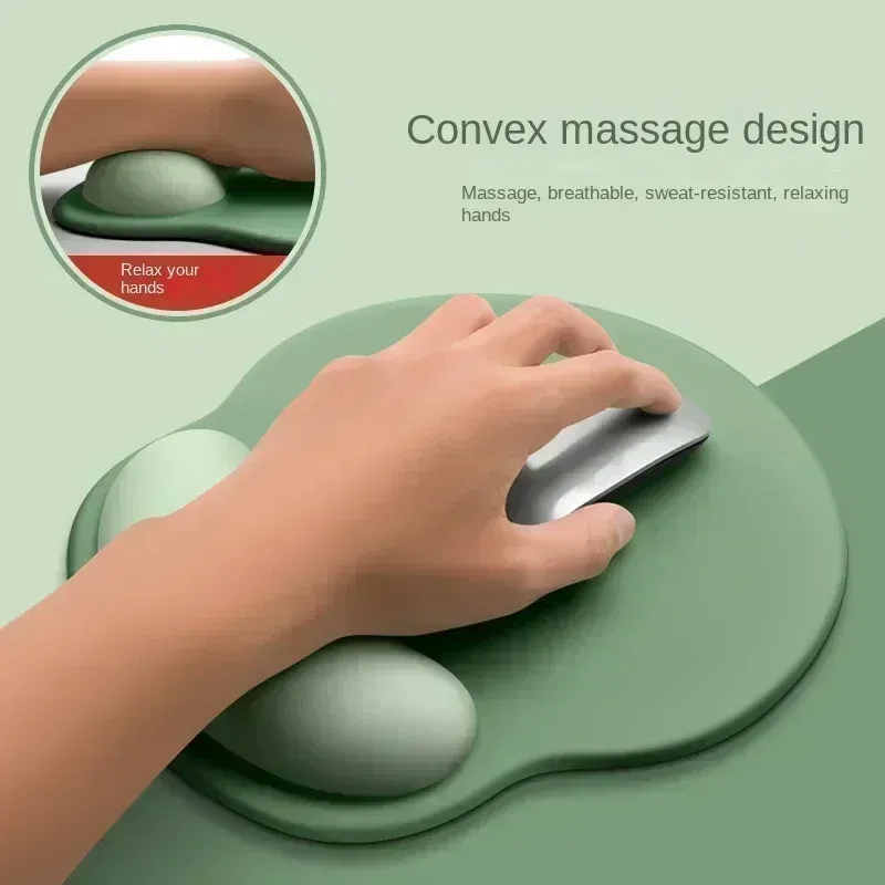 Color: BEAN PASTE - Gradient Mouse Pad Comfortable Wrist Support Non Slip Mice Mat Soft Mousepad Wrist Support Computer Silicone mouse pad