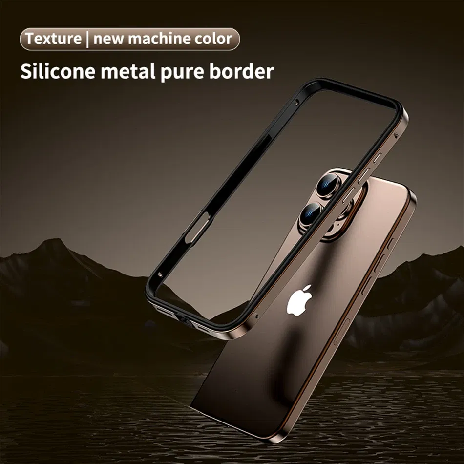 Color: SKY BLUE, Material: CANVAS - Titanium Metal Frame Bumper Shockproof Case for IPhone 16 15 Pro Max Plus 5G for Apple Solid Colour Protection Phone Cover - Image 3