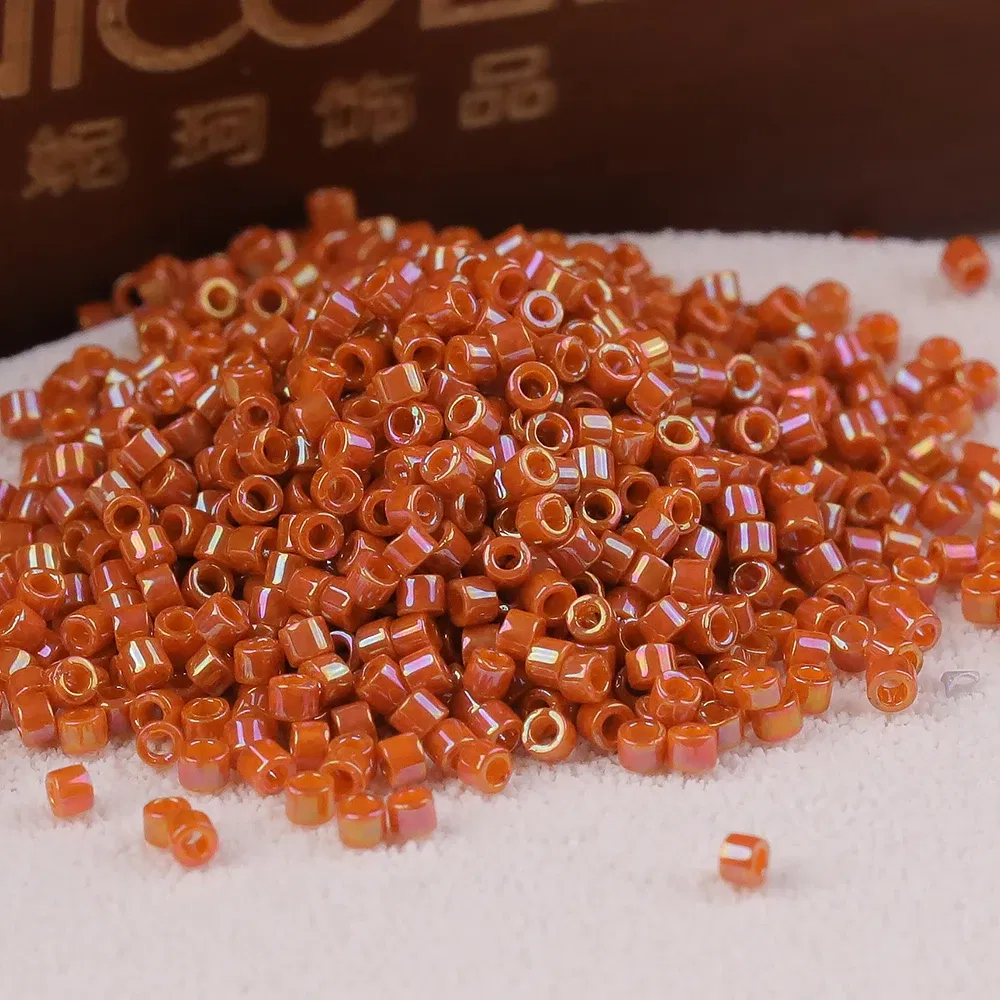 Color: Orange, Item Diameter: Other - Japan Miyuki Delica Seed Bead DB11/0 Glazed Luster Colors Seed Bead Accessories for Needlework DIY Jewelry Making Bracelet