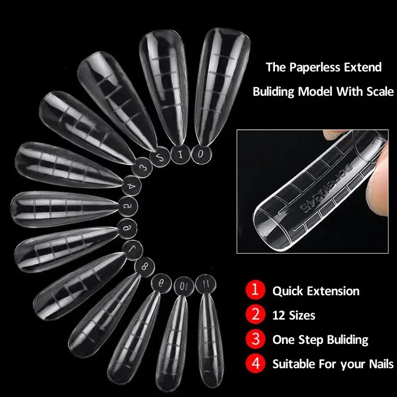 Color: Light Grey - 120pcs Nail Forms Full Cover False Nails Quick Building Mold Fake Nail Shaping Extend Top Molds For Gel Salon Manicure Art - Image 3