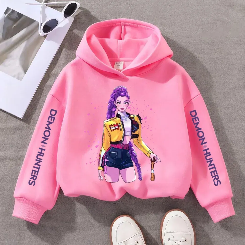 Color: Gold, Kid Size: 110 - Kpop Witch Hunt Children's clothing, including men's and women's spring and autumn hoodies and fashionable sweatshirts - Image 4