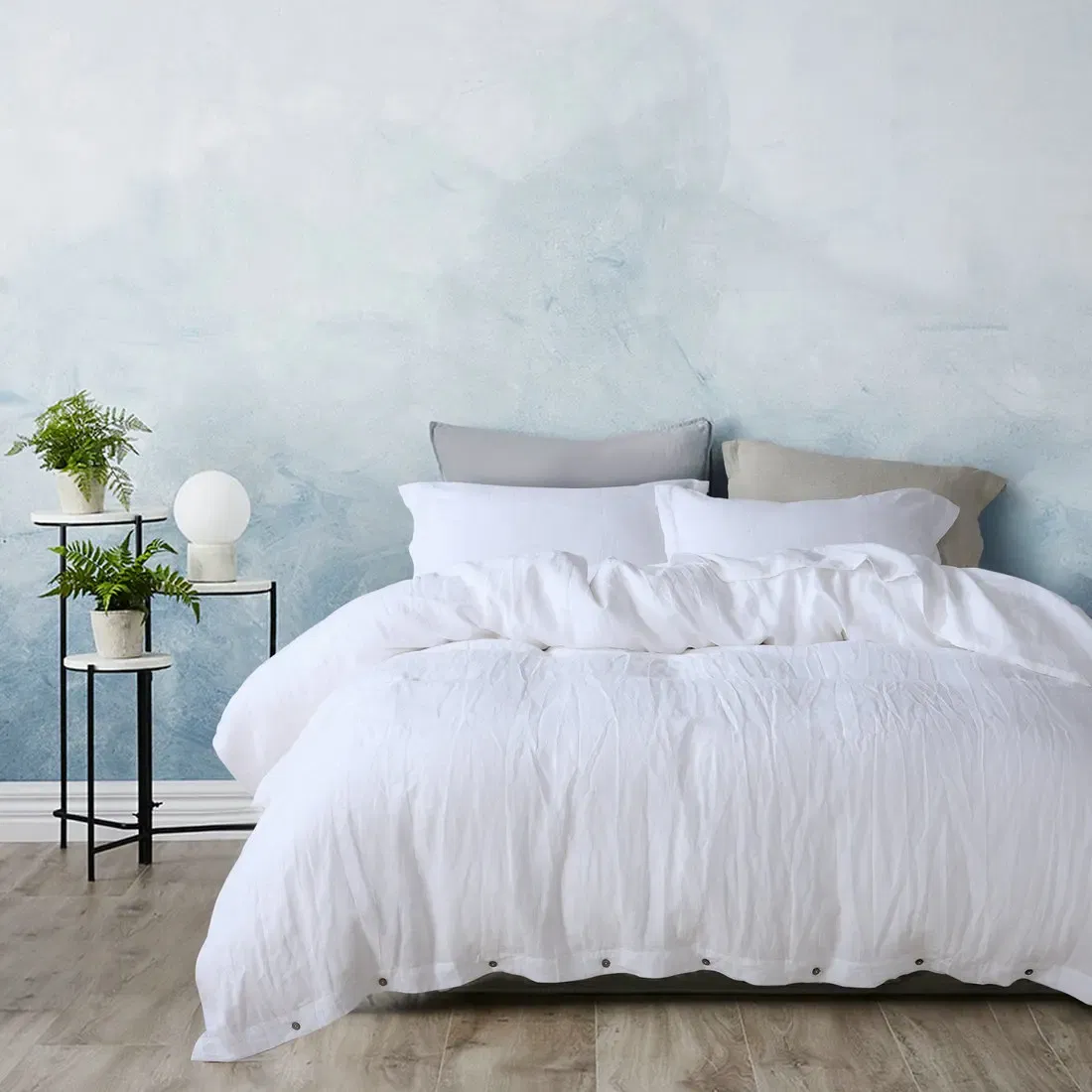 Color: MULTI, Size: 200X230cm - 100% French Linen Natural Duvet Cover Soft Comfortable Quilt Comforter Cover Queen Durable Healthy Home Textiles Bedding - Image 2